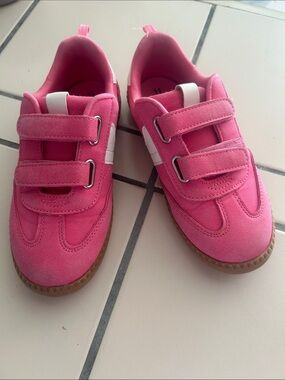 wonder nation Pink Velcro Sneakers with White Accent